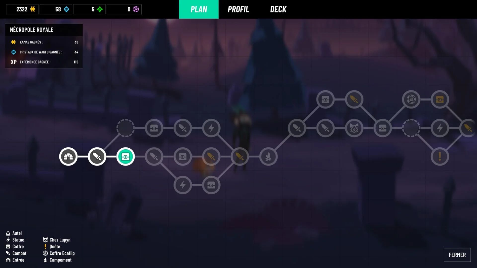 capture d'écran du jeu One More Gate. Fidèle au canon du genre, One More Gate suit un chemin à embranchements qui vous permet de moduler votre niveau de difficulté. Il existe plusieurs magasins : achat d’objets utilisables, achat et amélioration des cartes et des runes.